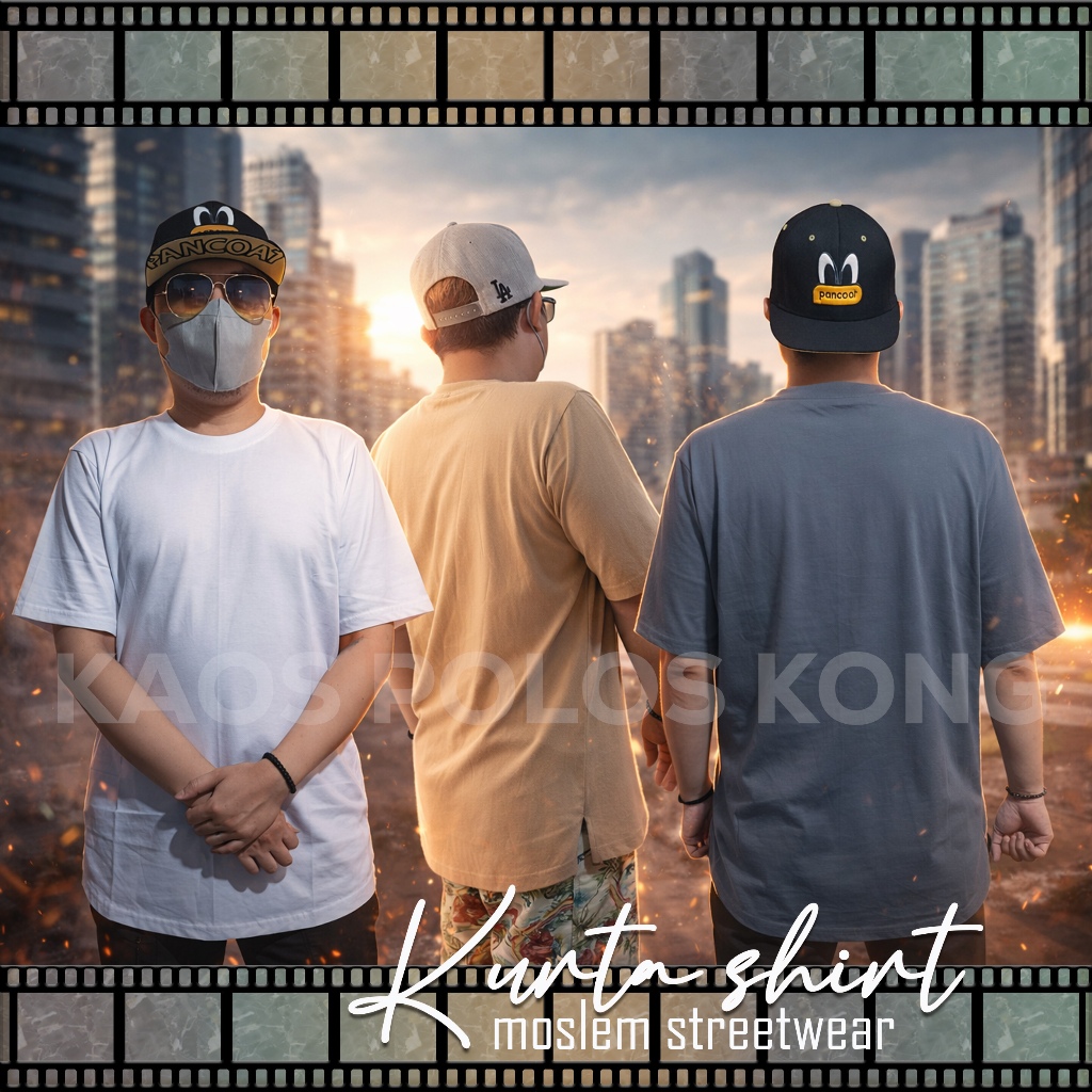 Kaos kurta polos / longline / atasan pria combed 30s premium