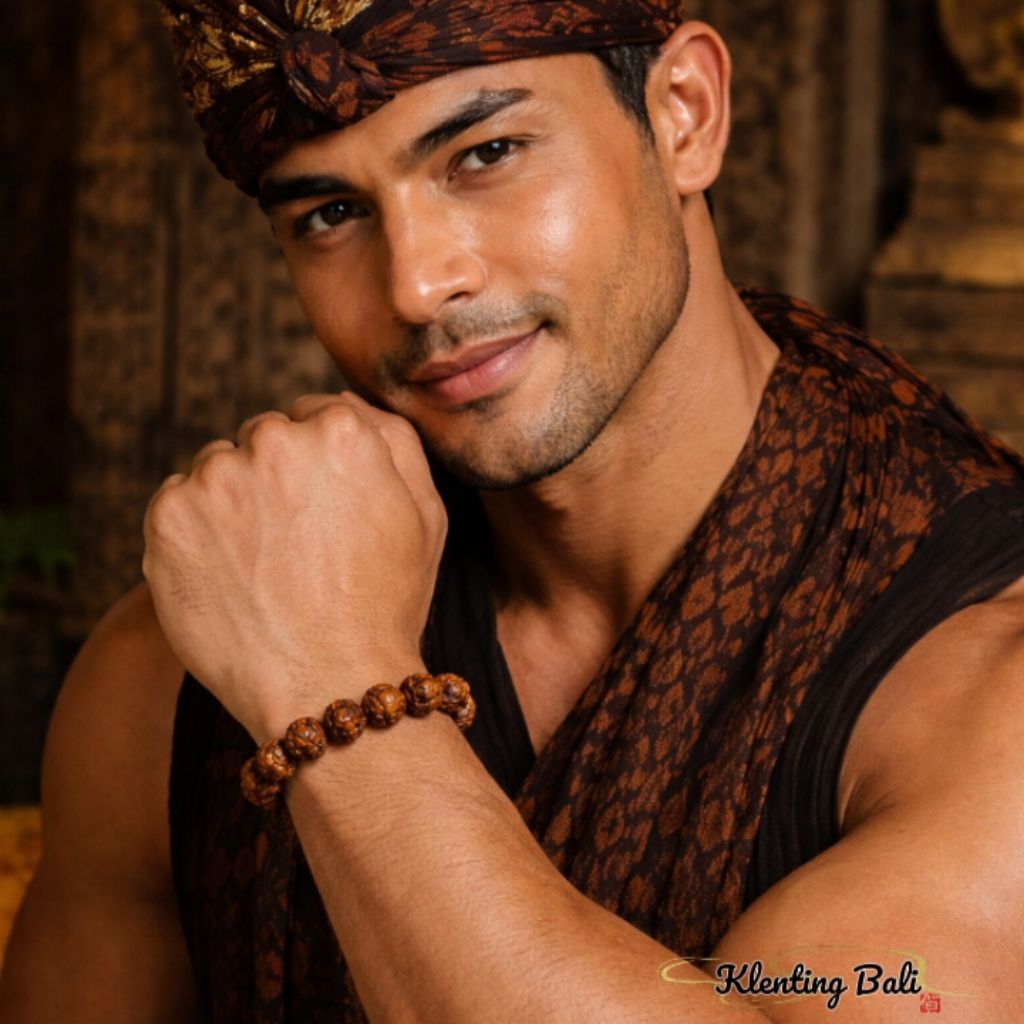 KLENTING BALI Gelang Rudaksha biji genitri asli bali