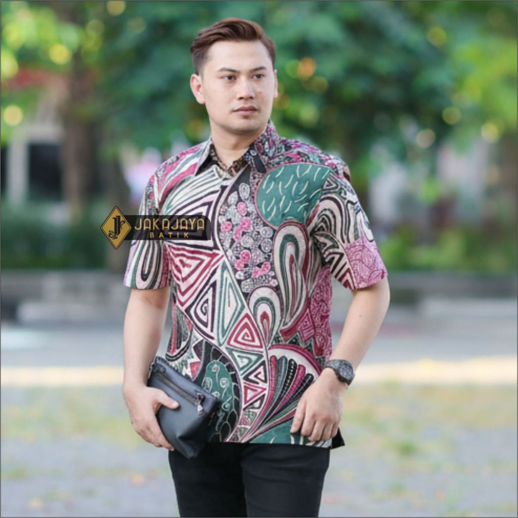 Loka Wangi Kemeja Batik Pria Premium Lengan Pendek Baju Kerja Kantor Laki Laki  Original Full Furing