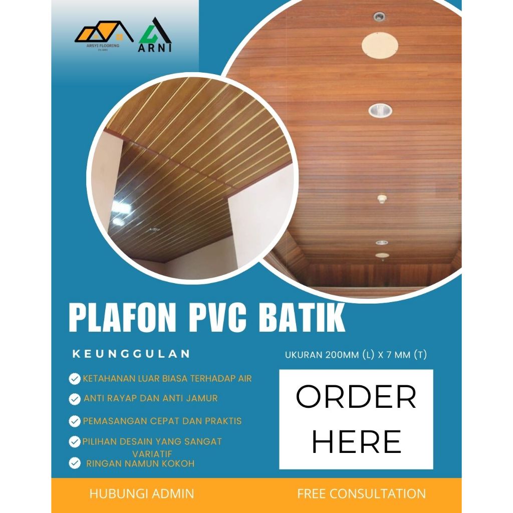PVC PLAFON Tebal 7mm|Plafon ANTI JAMUR dan KOKOH