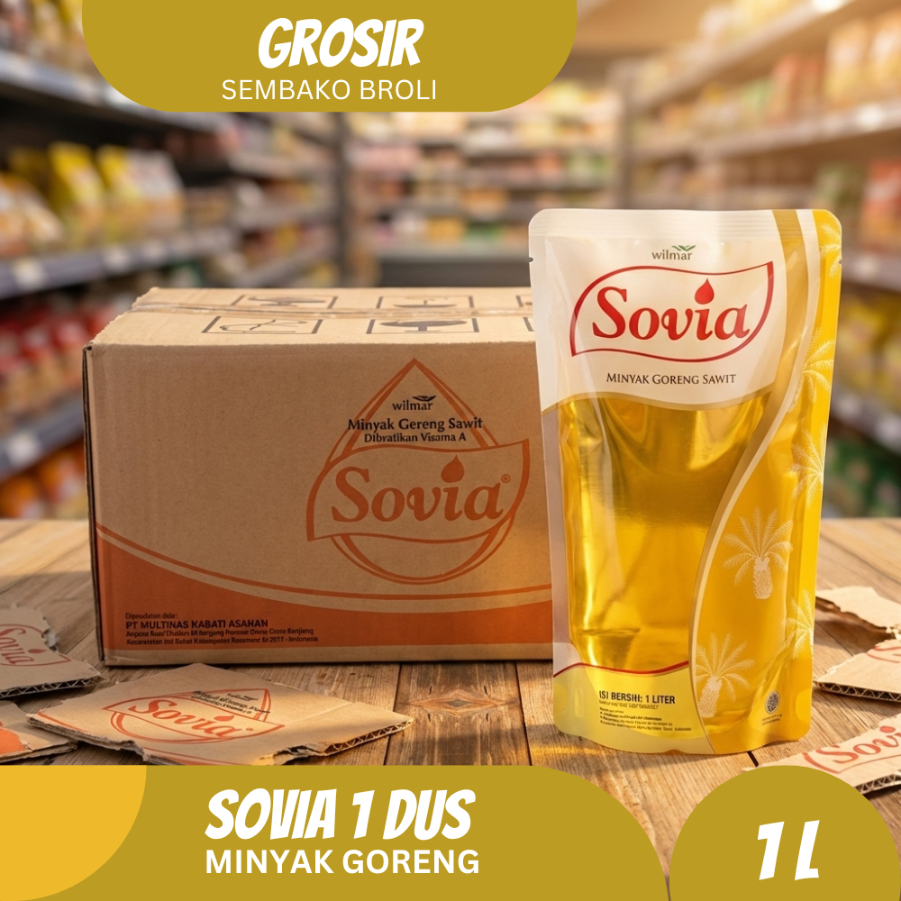 Sovia Minyak Goreng 1 Liter Per Dus Grosir (KARTON ISI 12 PCS)