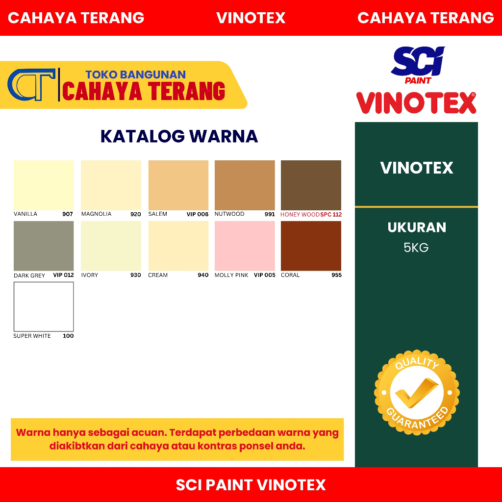 Vinotex 5Kg Cat Tembok Interior & Eksterior Ekonomis Co
