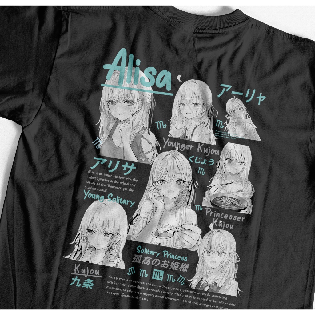 Heavyweight Alya Kujou Roshidere Tshirt 230 GSM - Kaos Alisa Mikhailovna Kujou Cotton 20s