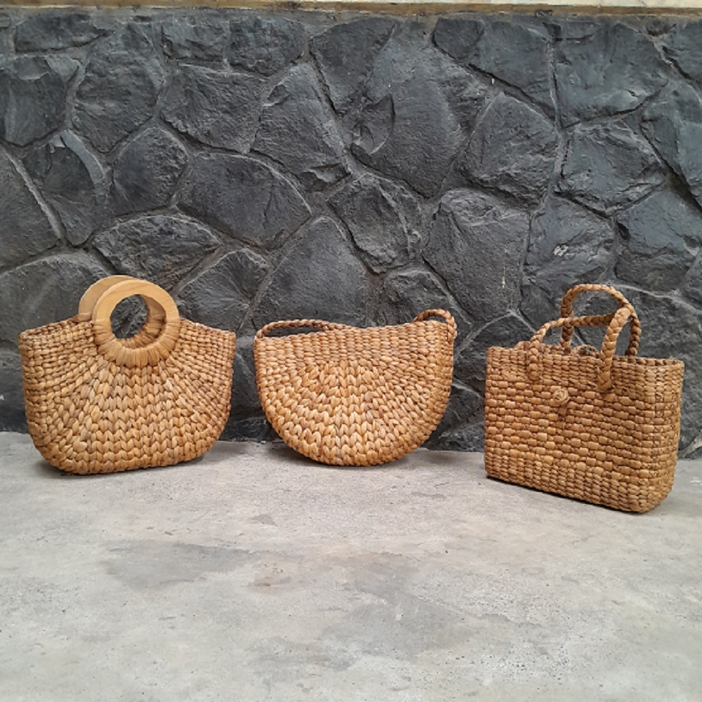 Tas eceng gondok - Tas anyam eceng gondok, water hyacinth bag, tas anyaman handmade, handwoven bag