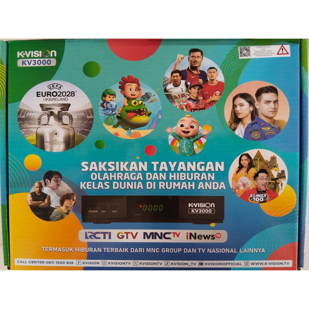 Satellite Receiver KV3000 HD menerima Tayangan TV dari Kvision Gratis FILM & BEIN & TV Nasional sela
