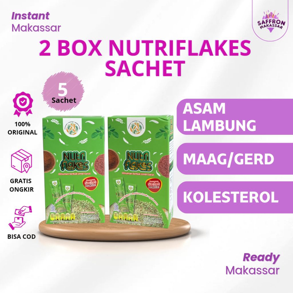 2 BOX NUTRIFLAKES KEMASAN SACHET ISI 5 SACHET UNTUK ASAM LAMBUNG