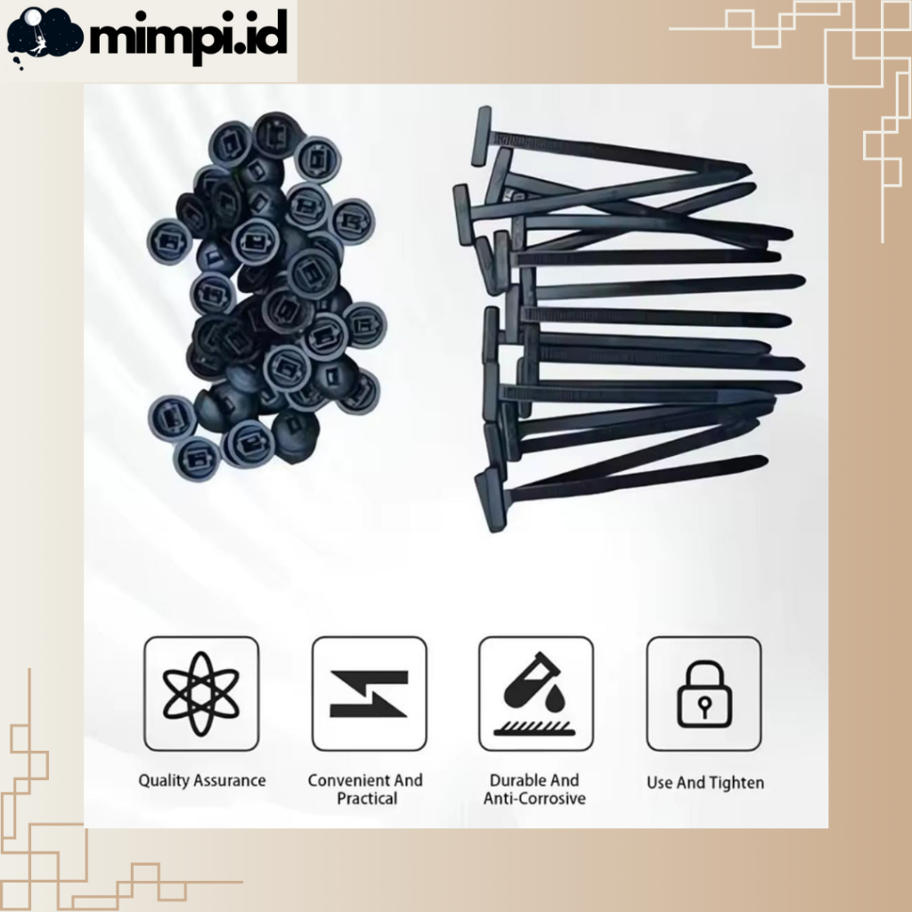 Nylon Buckle Cable Tie / Kabel Ties Pengikat Body Motor Rivet Kabel Ties Bemper Mobil