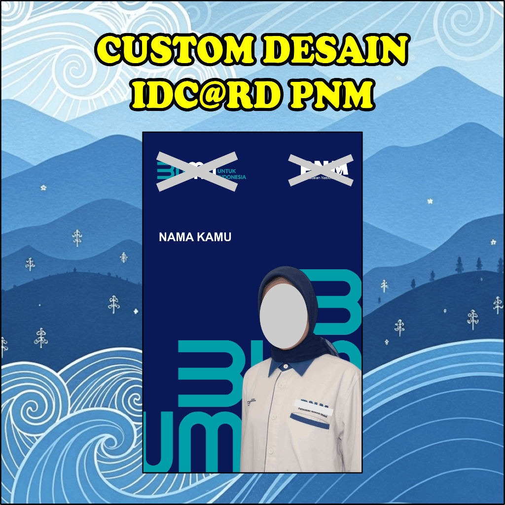 CUSTOM ID CARD FREE DESAIN SATUAN KARTU NAMA BUMN PNM