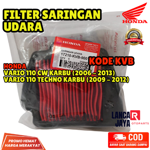 FILTER SARINGAN UDARA HONDA KVB | FILTER UDARA HONDA VARIO 110 CW KARBU, VARIO 110 TECHNO KARBU, VAR