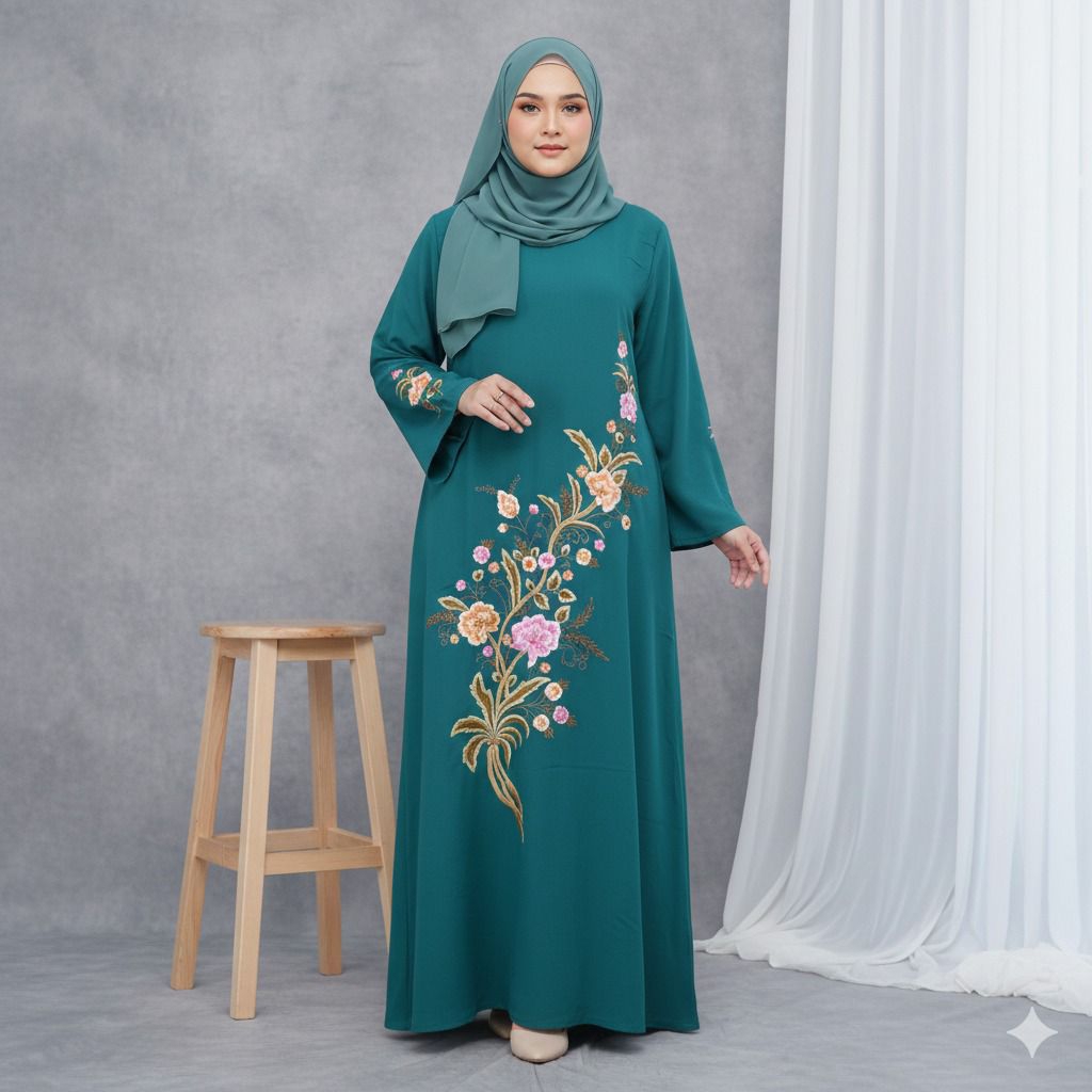 Hana Gamis Jadi Bordir Payet Size Jumbo Gamis Kondangan Dress Lebaran Wanita Muslimah bySC