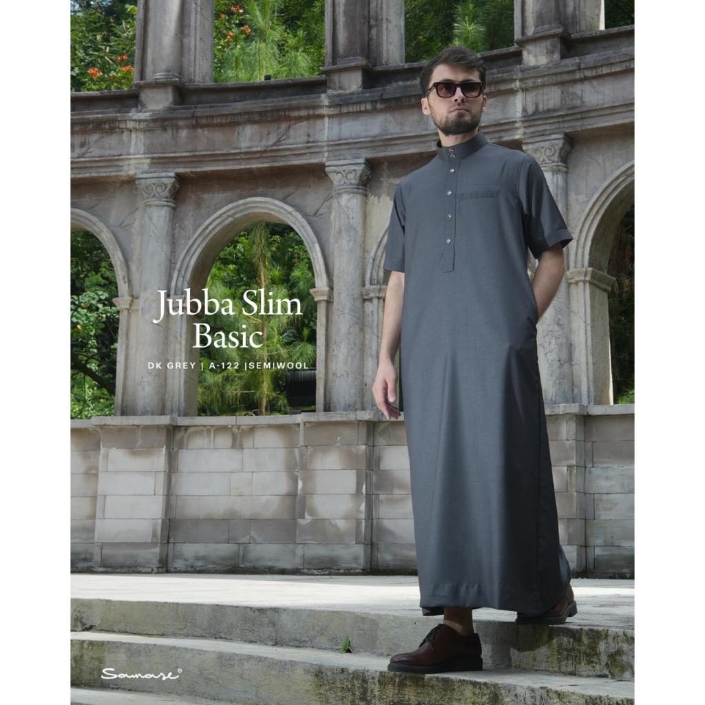 SAMASE Jubba Basic Slim A122 Jubah Pria Dewasa Lengan Pendek