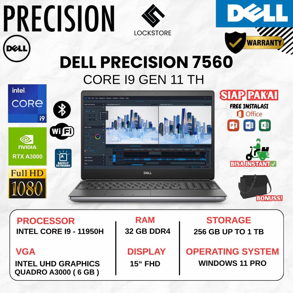 Dell Precision 7560 Core i9 11950H | RAM 128GB | SSD 1TB | RTX A3000 6GB | 15 Inch | Windows 11 Pro 