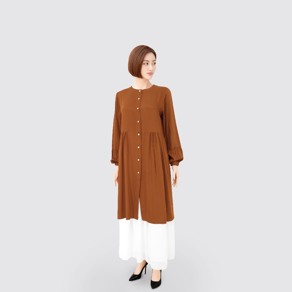 ATRISS Kalisa tunik - Bahan katun Rayom Twill tangan karet big size jumbo