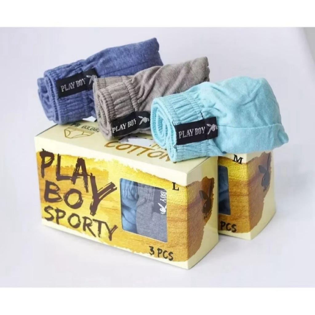 3Pcs CELANA DALAM PRIA PLAYBOY SPORTY (( 082 )) PRODUK ORIGINAL | CD PRIA DEWASA PLAYBOY