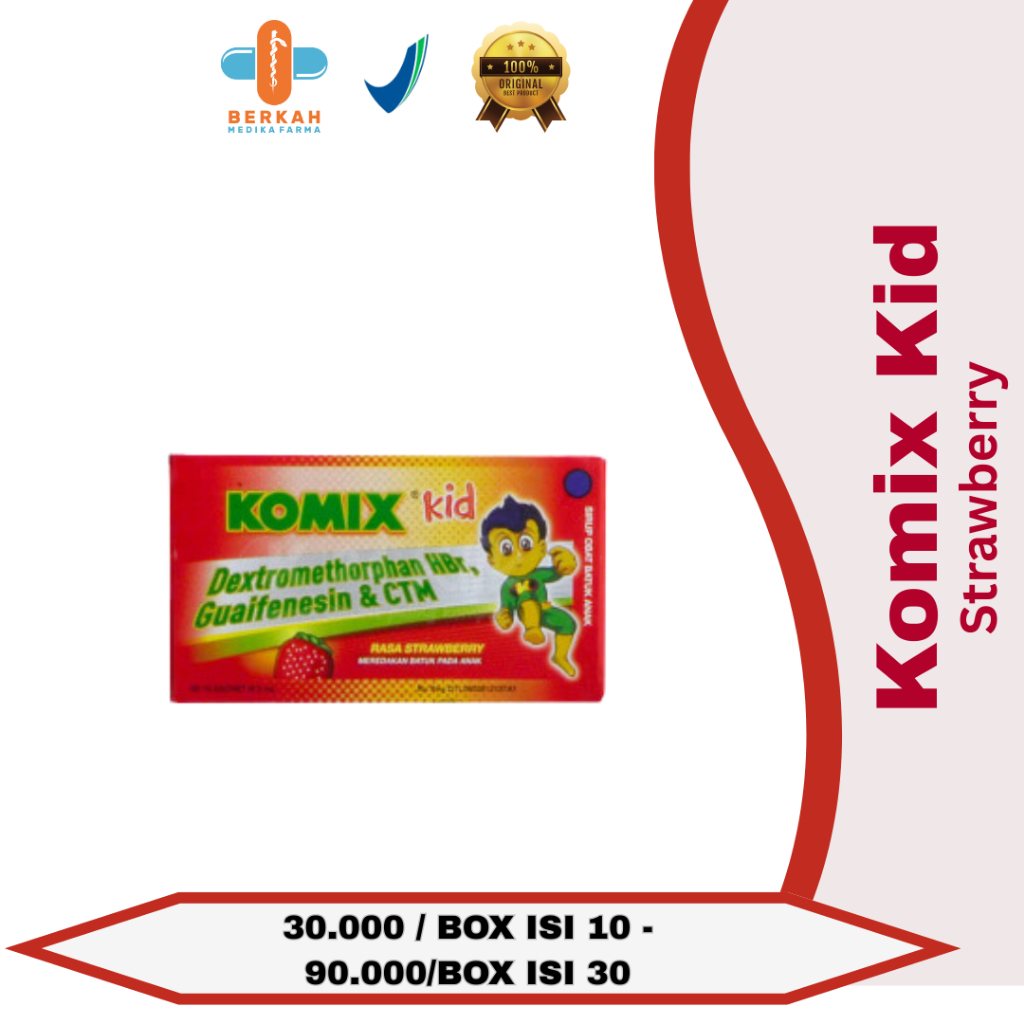 Komix Kids OBH - Obat Batuk dan Pilek untuk Anak dengan Rasa Strawberry