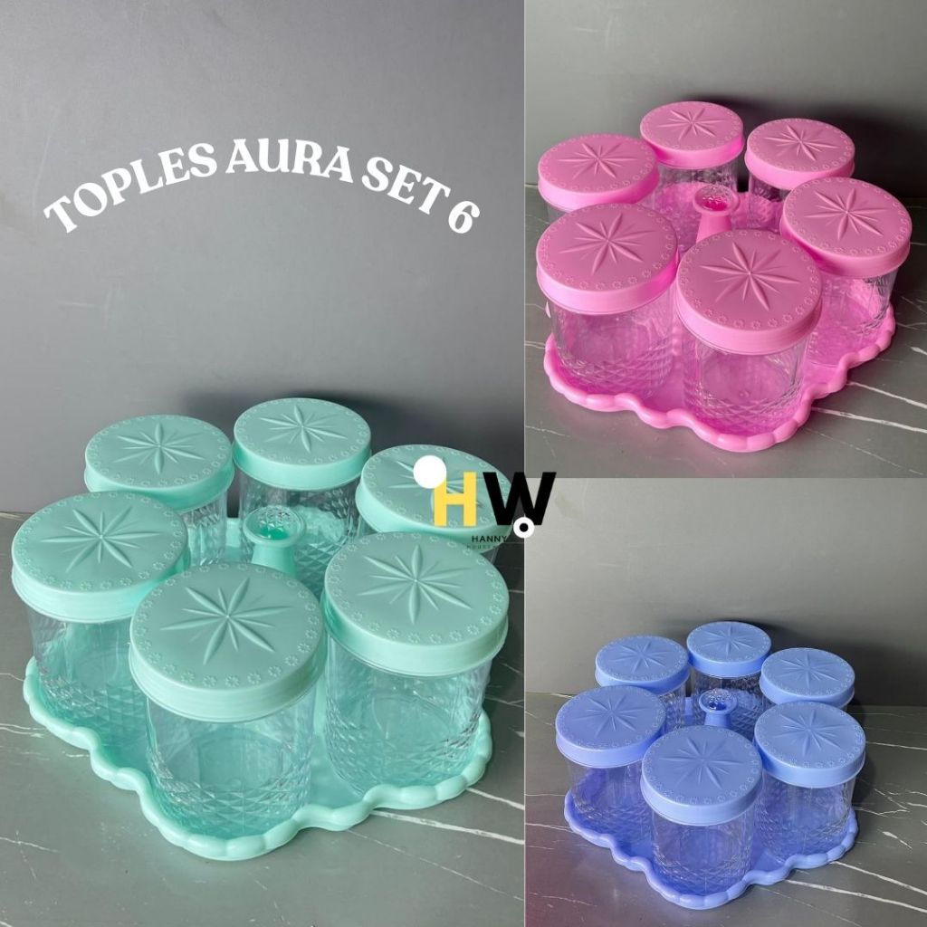 Toples Kue / Toples Snack / Toples / Toples Set Toples Kristal 5 Set Toples Nampan - Toples Kue