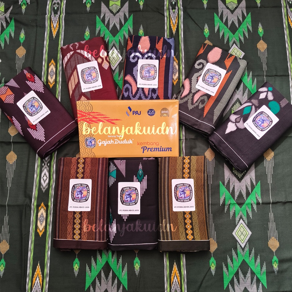 SARUNG GAJAH DUDUK KEMBANG PREMIUM || SARUNG TENUN DEWASA