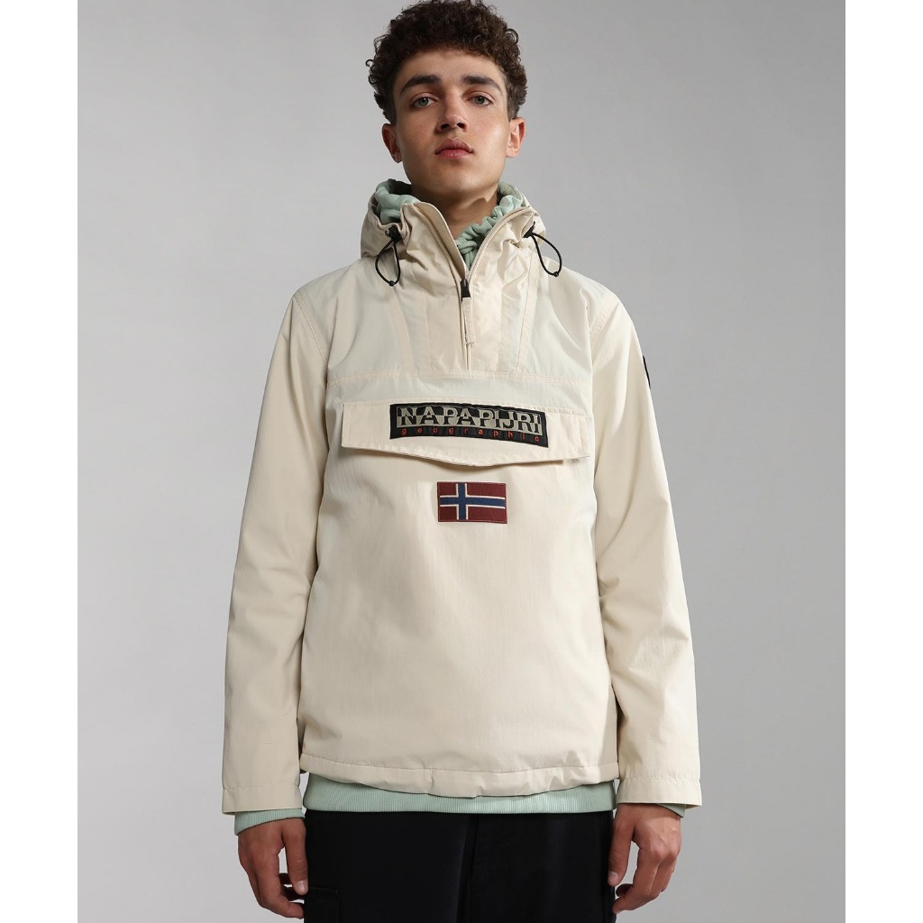 Napapijri Rainforest Summer 3 Anorak Jacket (Whitecap Grey) Original
