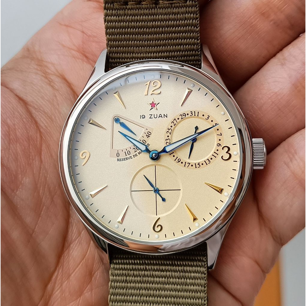 TIME TOKEN Pilot 1963 Automatic Power Reserve mesin Seagull ST1780