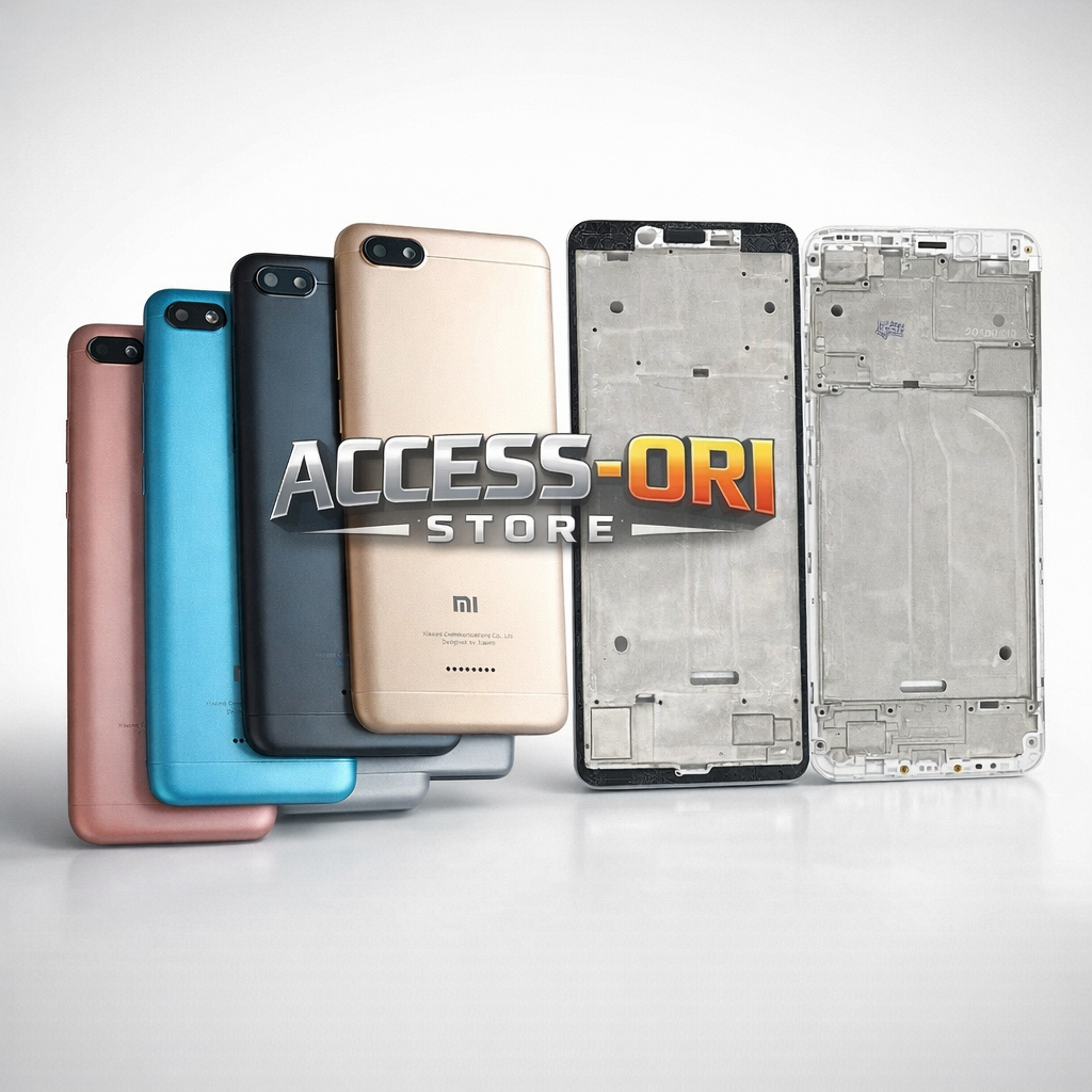 Casing Housing Fullset HP Xiaomi Redmi 6A Dual SIM Backdoor + Frame LCD Bekdor Kesing Full Set