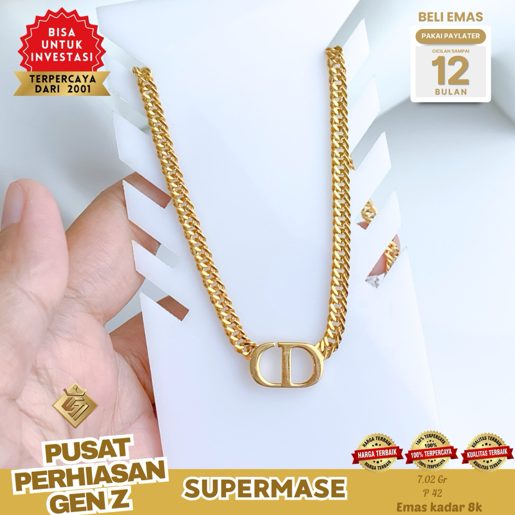 Kalung Emas 8K Vintage Sisik Naga - Supermase