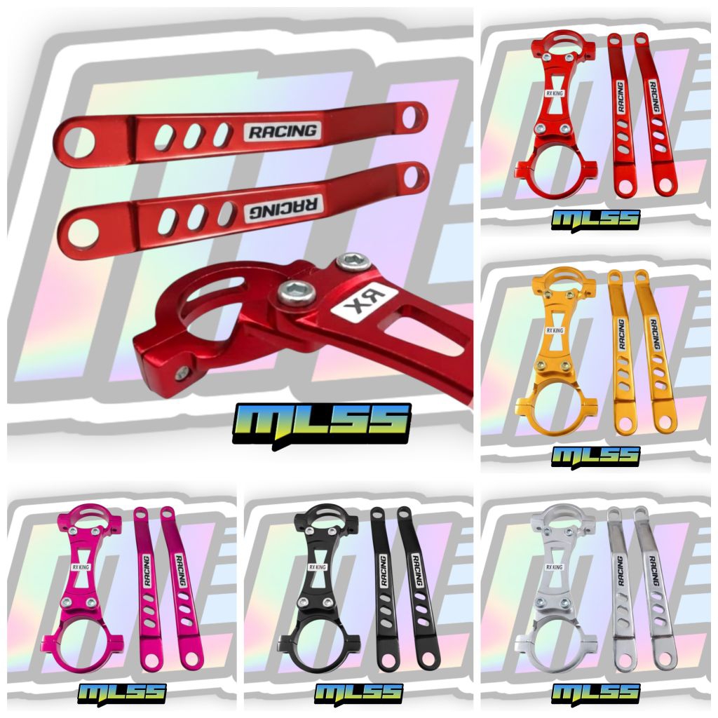 Borgol Shock Depan Set Behel Samping Motif Coak Yamaha Rx King Full Almunium