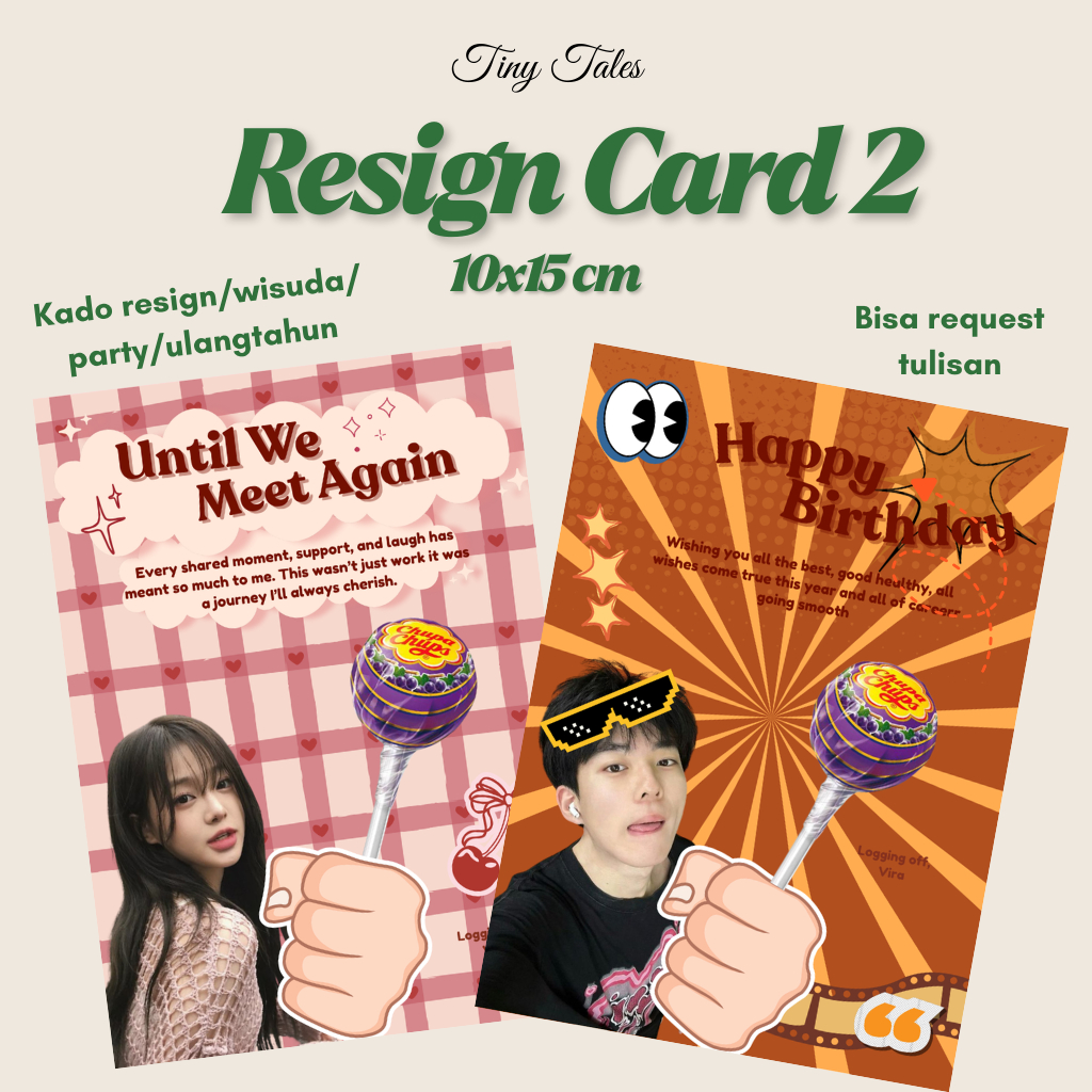 Kartu Ucapan Resign Custom Ukuran 10x14 cm Kartu Ucapan Wisuda Ulang Tahun