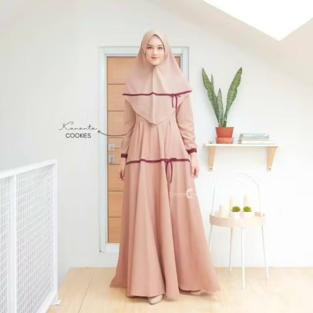 Emmaqueen - Gamis Emmaqueen - Set Dress Kananta Emmaqueen Cookies Size M - Kananta Dress Emmaqueen -