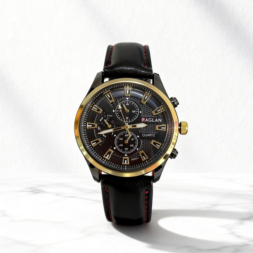 JM294 Jam Tangan Pria Tali Kulit Casual Fashion Analog Kuarsa Dial Bulat Jam Tangan Cowok Kulit Arlo