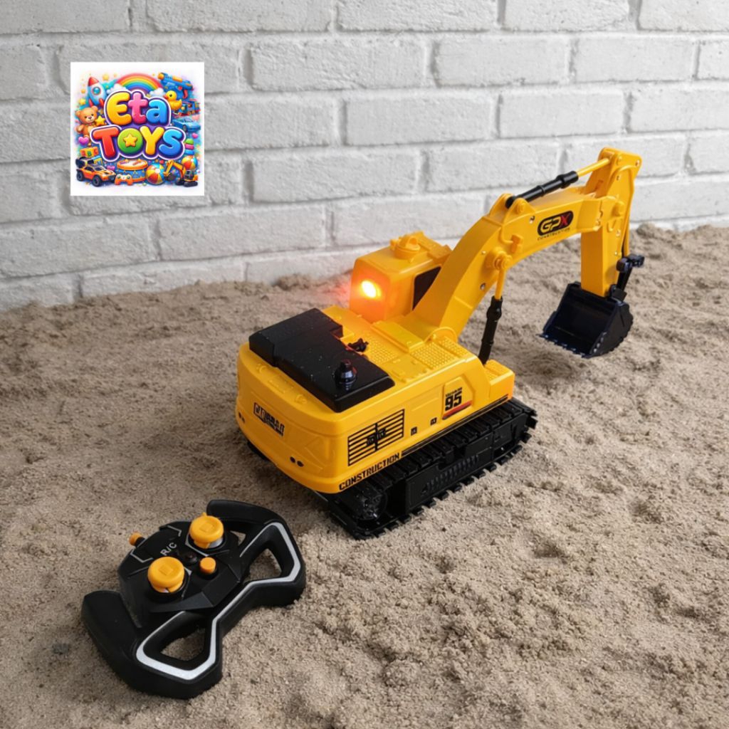Mainan excavator keluar uap / saluran 2,4ghz / mainan excavator besi / 360° putar / COD