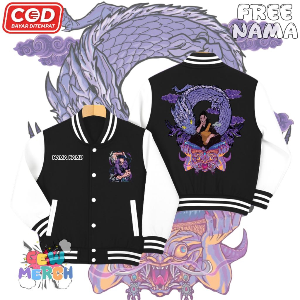 Jaket Varsity Anak Jujutsu Kaisen - Atasan anak Jujutsu Kaisen - Unisex/Free nama