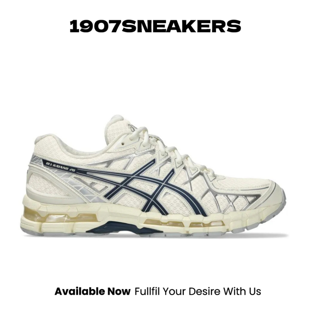 Sepatu Sneakers Pria Asics Gel-Kayano 20 - Cream/Independence Blue ASI23A388104