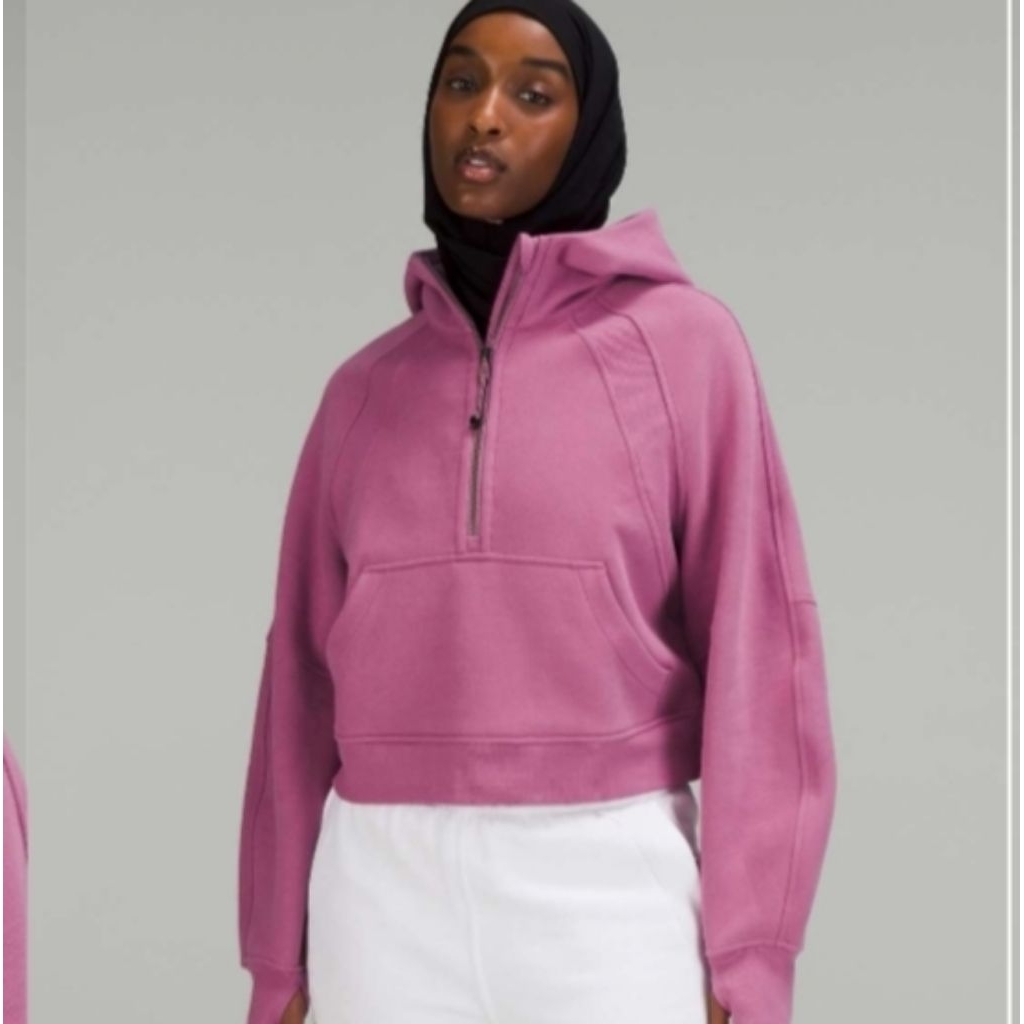 hoodie Lululemon crop scuba oversize (seperti baru)