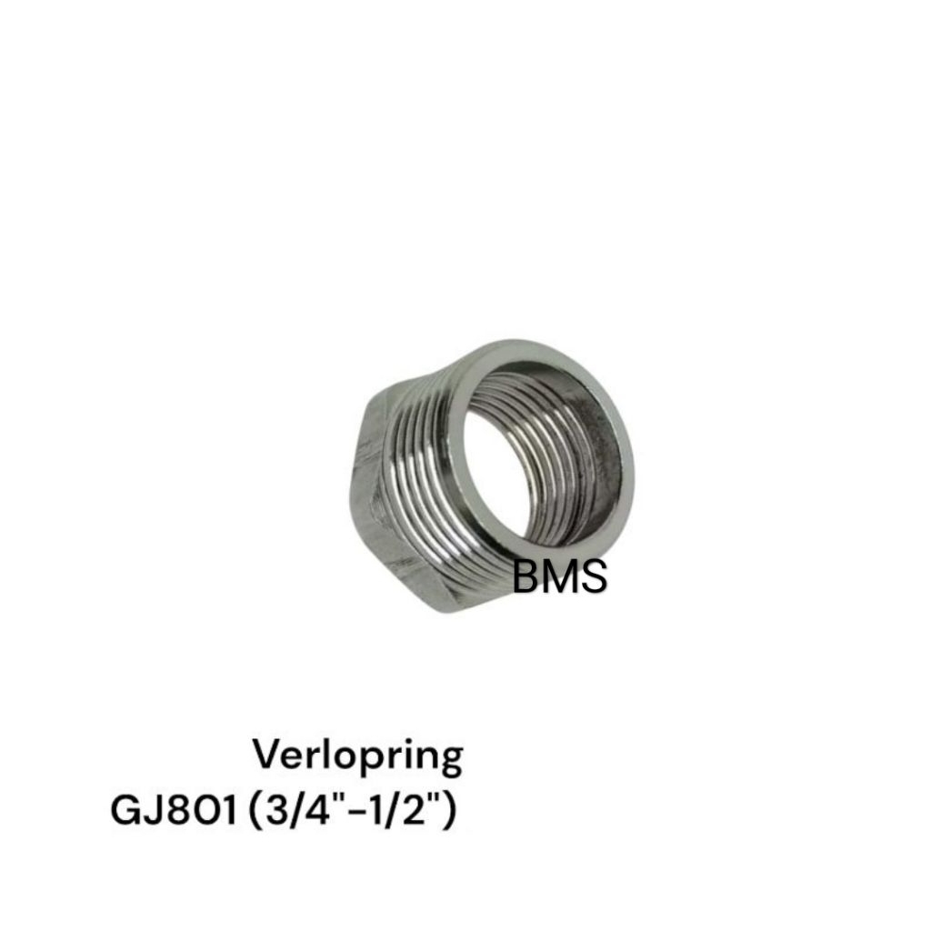 Verlop Ring besi Steinles - Sambungan Drat kran 3/4 x 1/2