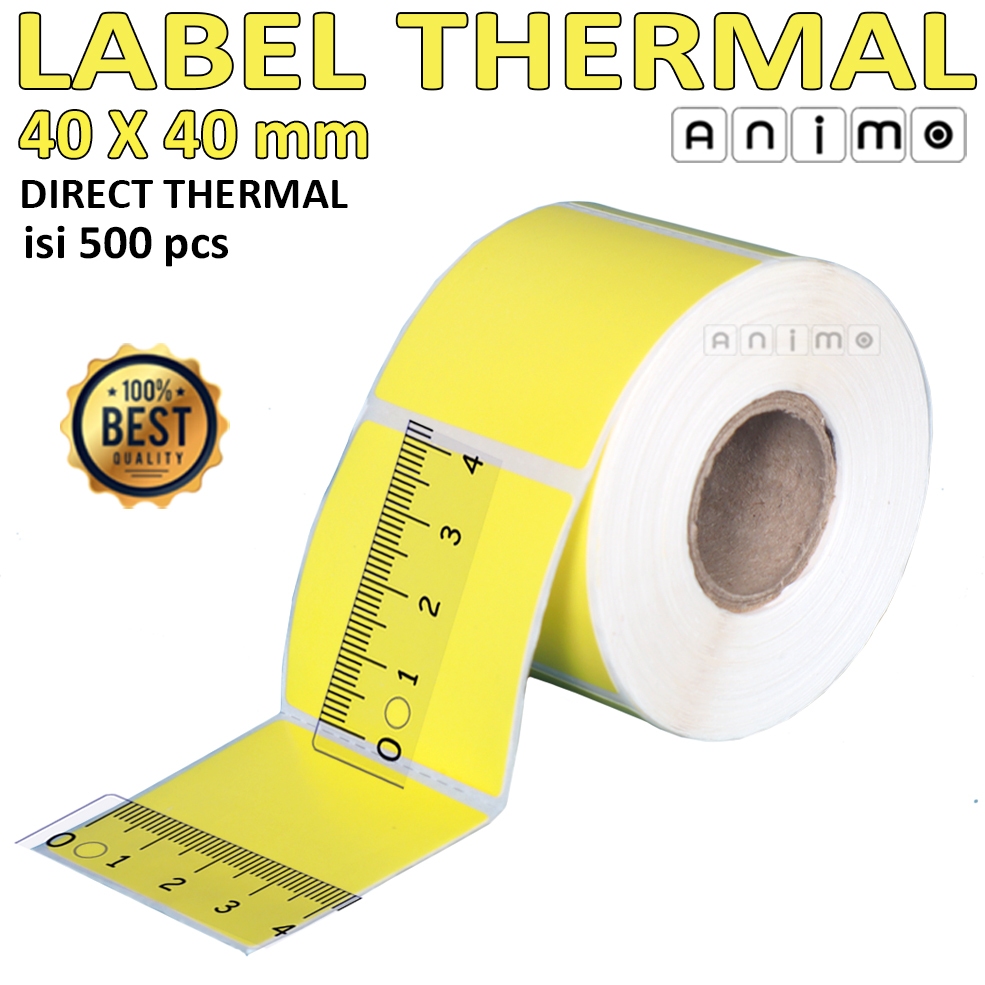 LABEL THERMAL WARNA 40 X 40 isi 500 PCS - Label Barcode Direct Thermal Warna 40X40 mm - Stiker Therm