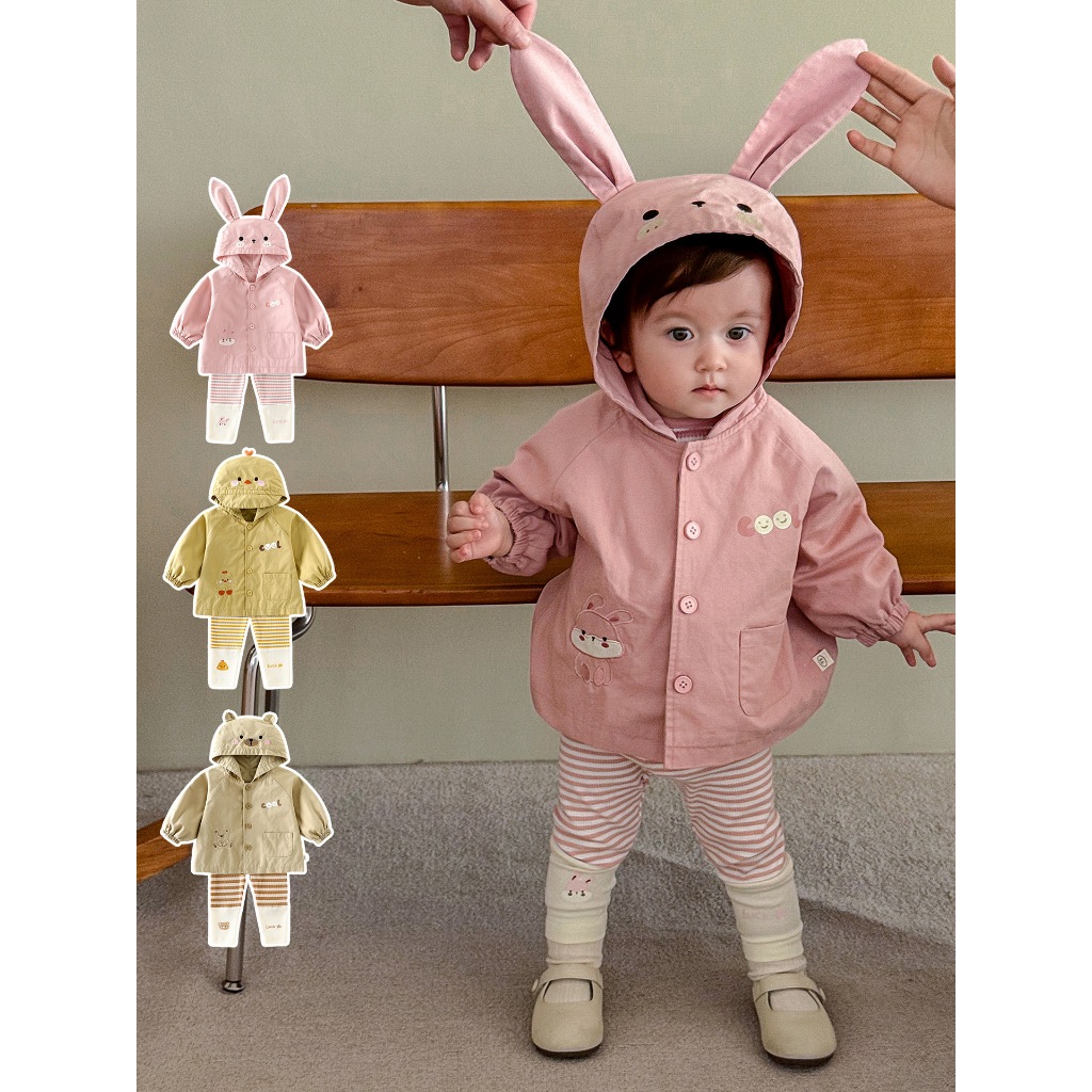PAULANDPHOEBE - F62 -  Baby Girls Jacket Outer + legging  | Jacket Anak Bayi Perempuan I (ONE SET)
