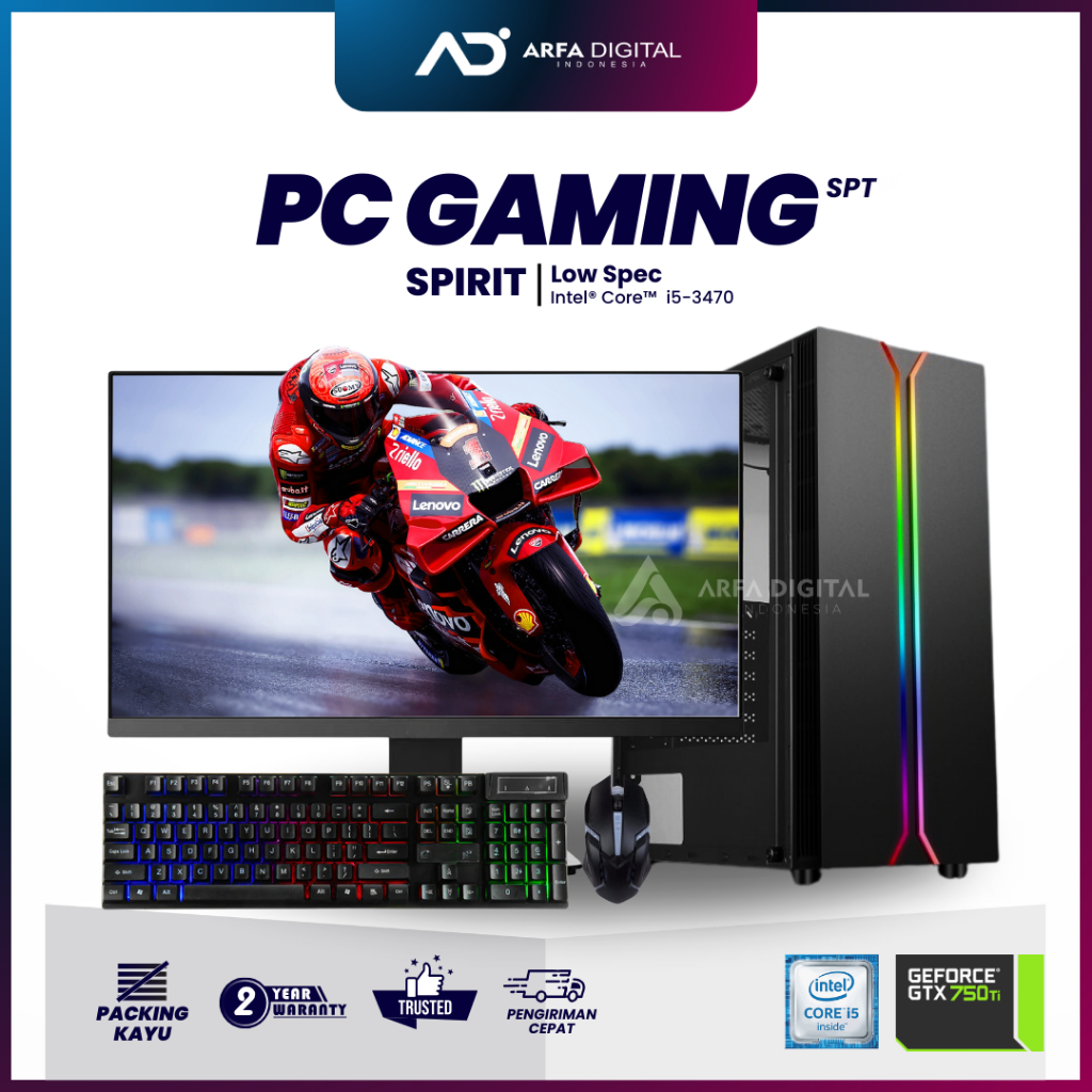 Komputer Full Set Murah Intel Core i5 SSD 128GB RAM 16GB VGA CARD 4GB DDR5 Monitor LED 24inch Lengka