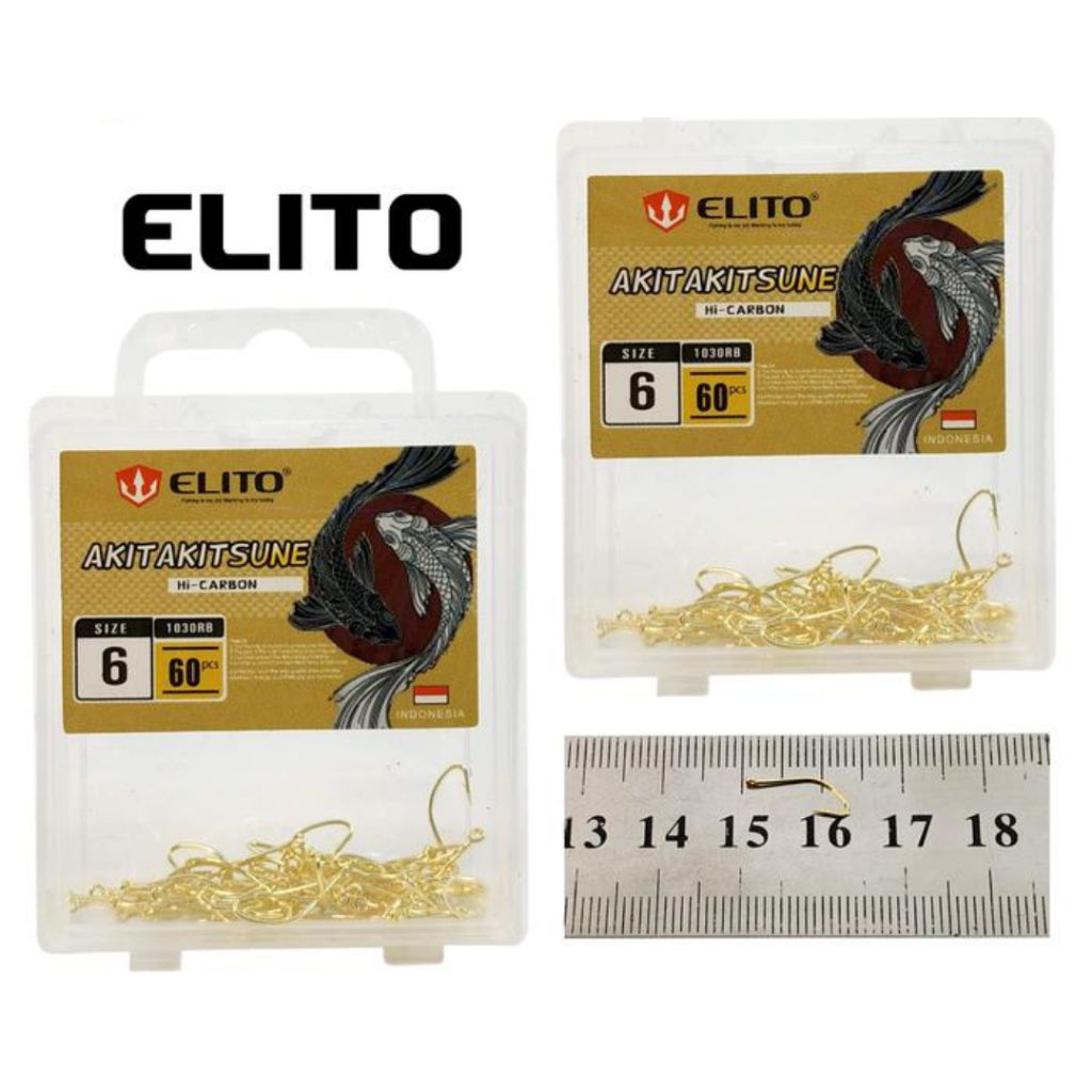 kail pancing elito akitakitsune 1030 1box isi 60pc super tajam ukuran no.0.5 sampai no.15 warna gold