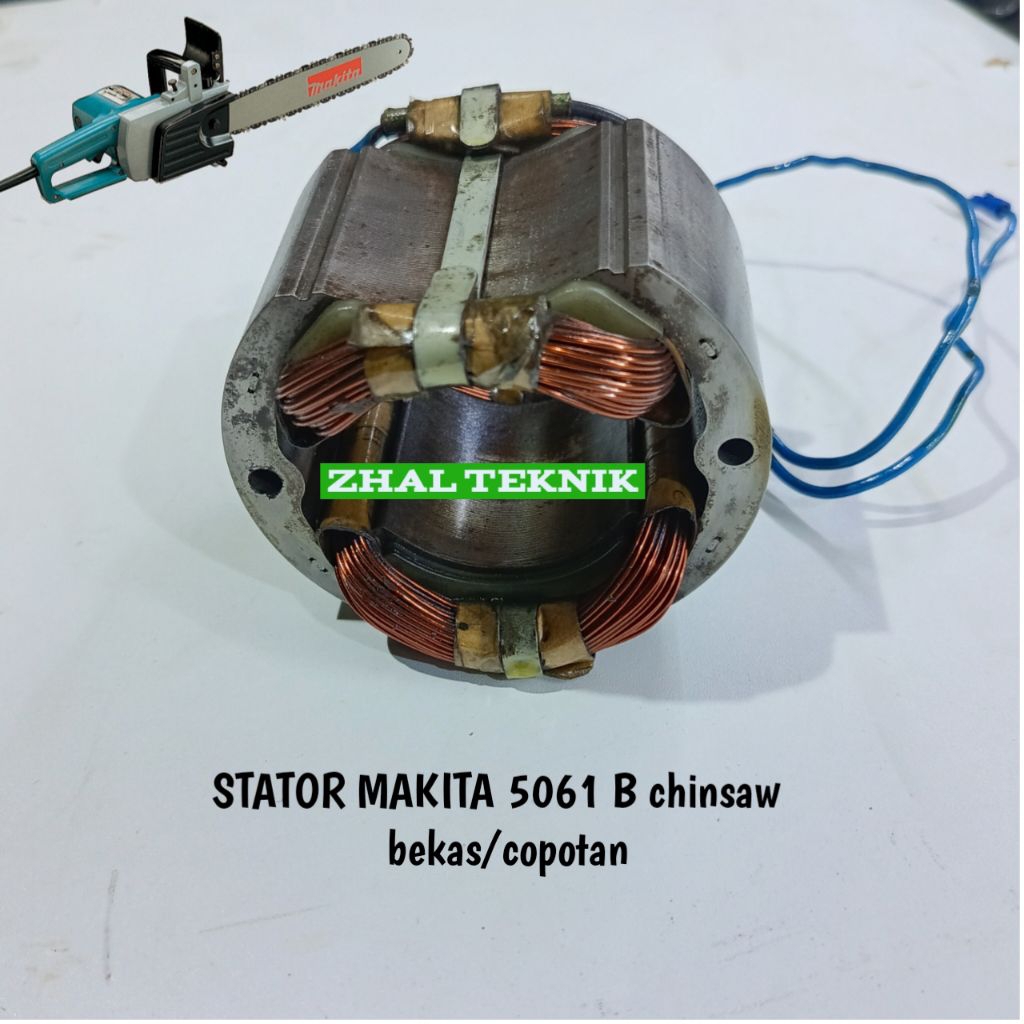 gulungan stator for makita 5061B mesin chainsaw lama ORI bekas/copotan