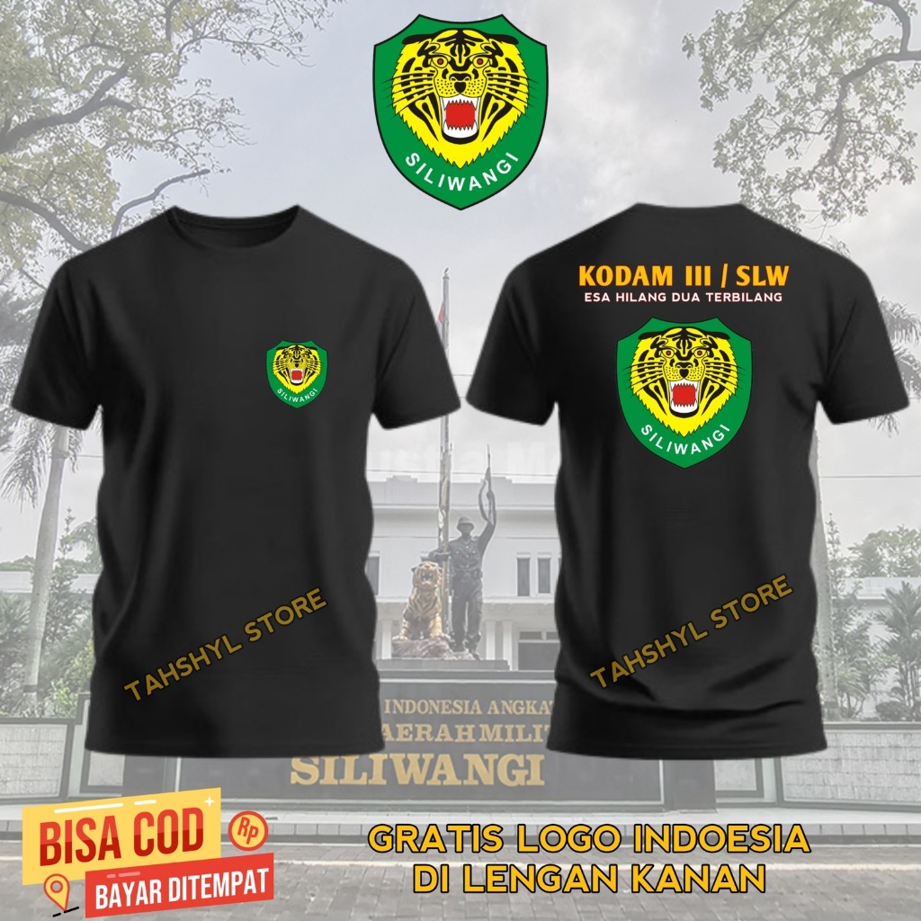 T shirt Kaos Distro Army TNI Kodam Siliwangi Bahan Premium