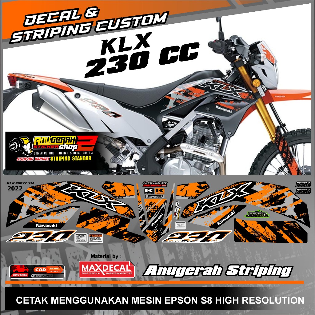 Striping KLX 230 CC SM.List Kawasaki KLX 230 CC