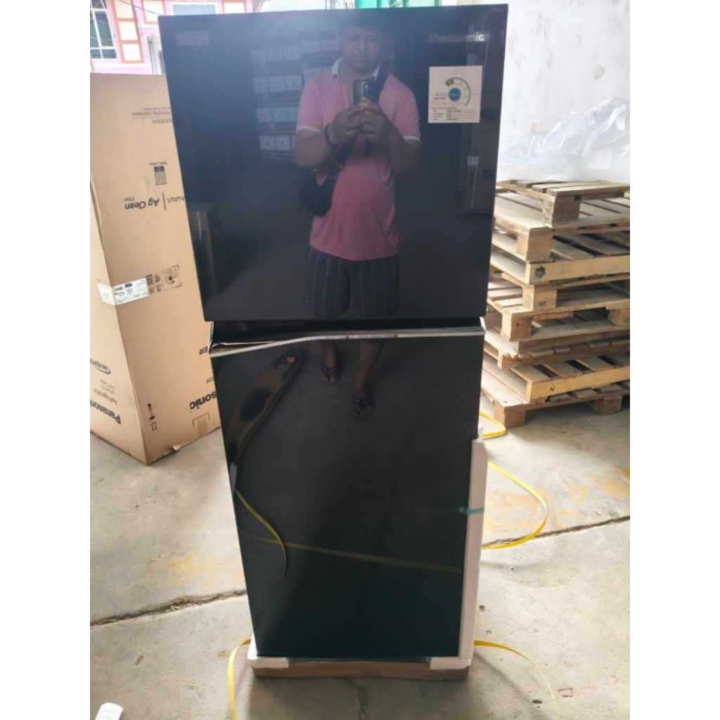 KULKAS 2 PINTU PANASONIC NRBB-211 QPK INVERTER FRIME FRESH SERIES WARNA HITAM