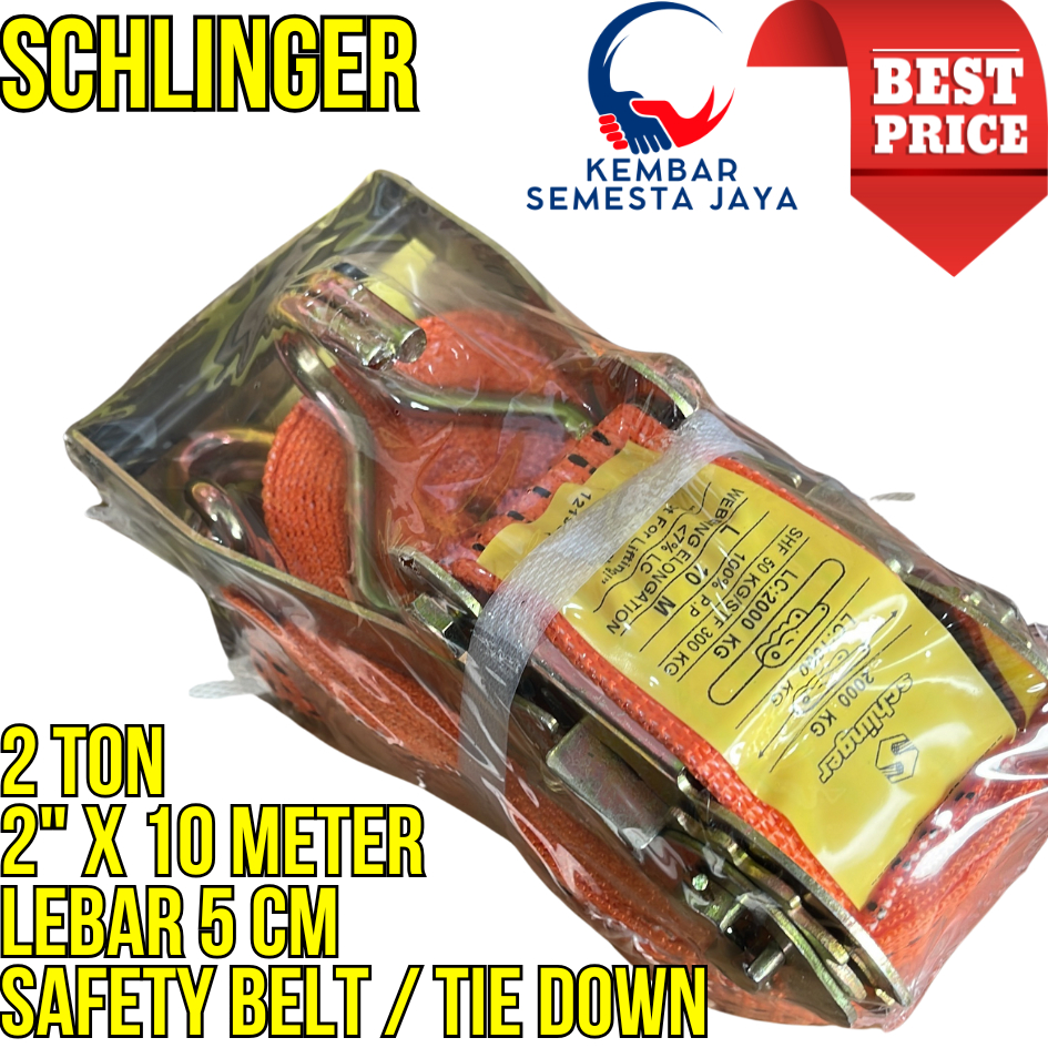 Tali Trekbelt Ratchet Tie Down 2 Ton 2" x 10 Meter Lebar 5 cm Tali Safety Sound tali cargo kargo tal