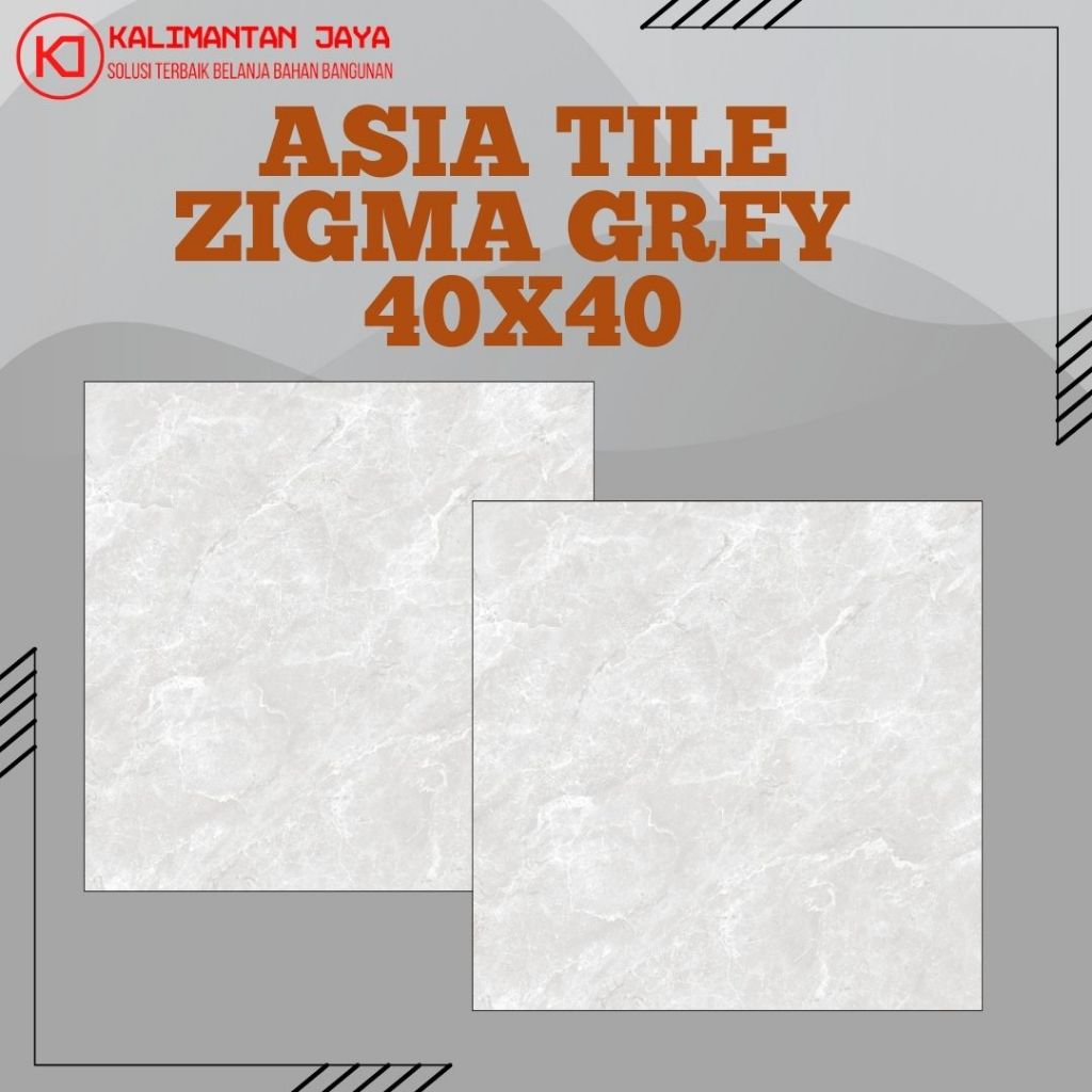 KERAMIK LANTAI ASIA TILE ZIGMA GREY 40x40