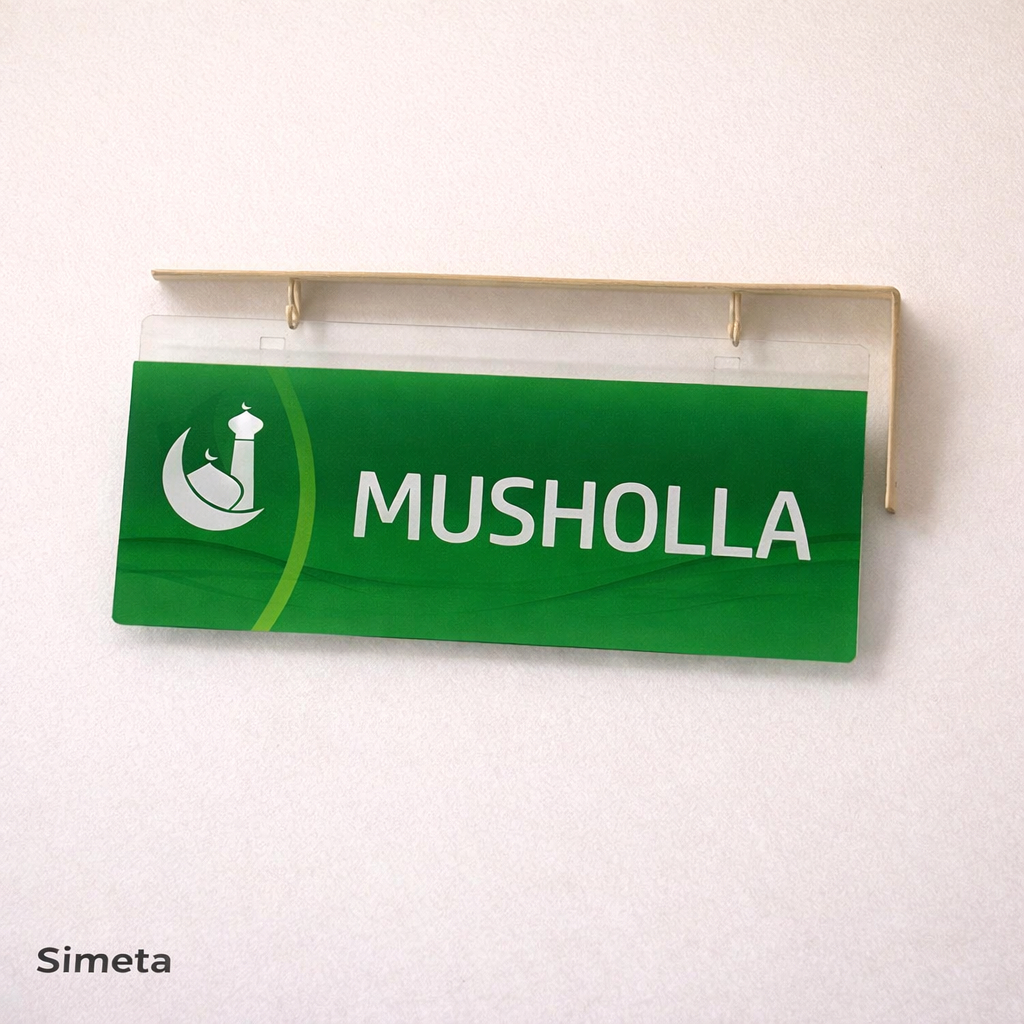 Papan Akrilik Tanda Mushola | Papan Tanda Mushola Gantung | Papan Gantung Nama Ruang