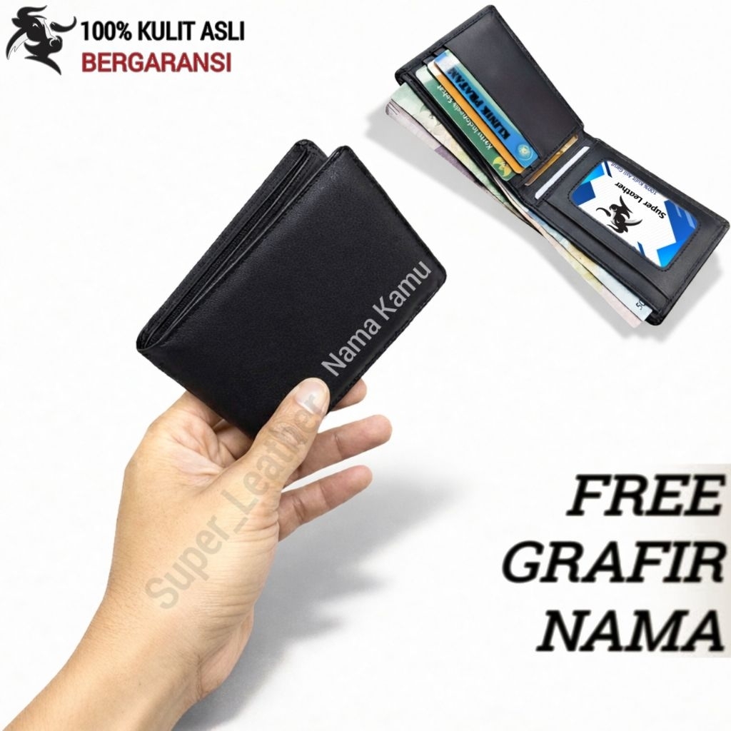 Dompet Pria Kecil ORIGINAL Kulit Asli Lipat Mini Tipis