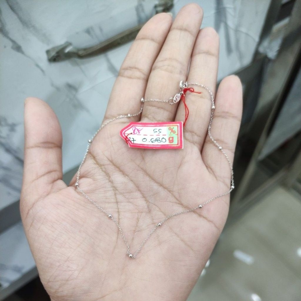 Gelang Kaki Jedar Emas Putih