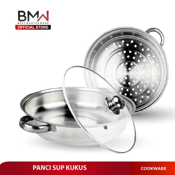 Panci Kukusan Stainless BMW/Panci Stremer 2 Susun/Panci Kukus 2 Lapis [MallShoppingCenter]