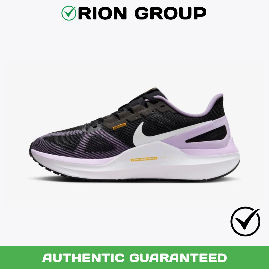 Sepatu Lari / Running Pria Wanita Nike Air Zoom Structure 25 Black Lilac Bloom Original