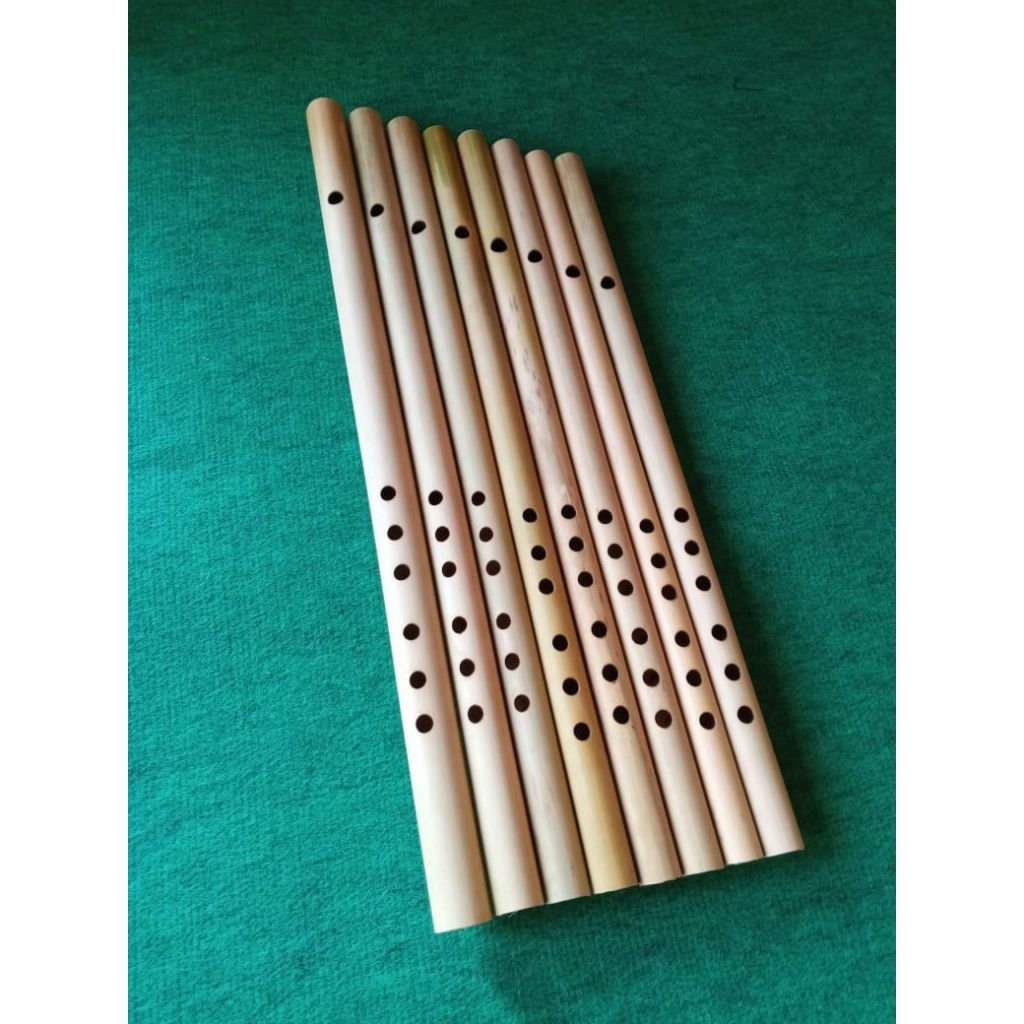 Suling dangdut bambu 1 set isi 8 buah, suling bambu nada dasar untuk belajar pemula